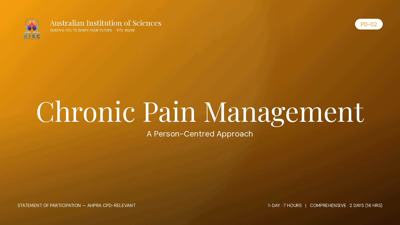 PD-02 Chronic Pain Management — A Person-Centred Approach